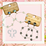 Star circle earring, Austrian crystal