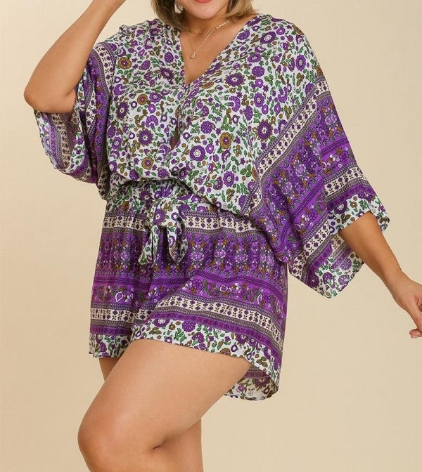 "Bloomin' " Curvy Romper by Umgee