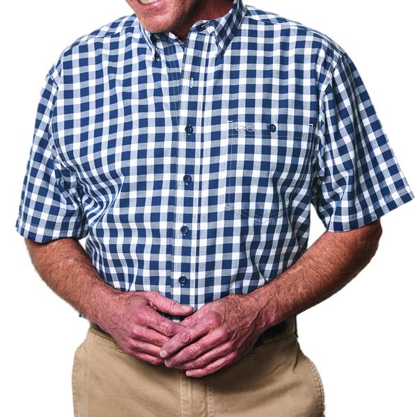 Classic Cotton Vented Plaid Shirt by Game Guard