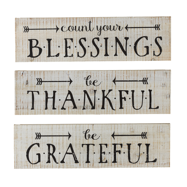 "Blessings", "Grateful" and "Thankful" Wall Decor