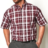 Classic Cotton Vented Plaid Shirt by Game Guard
