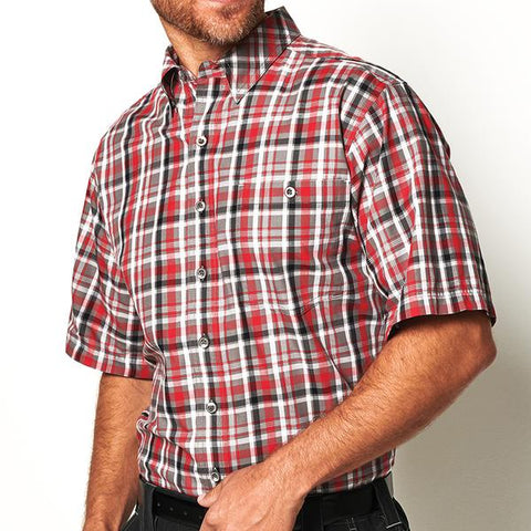 Classic Cotton Vented Plaid Shirt by Game Guard