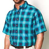 Classic Cotton Vented Plaid Shirt by Game Guard
