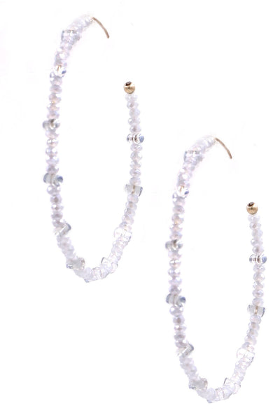 Faceted Bead Ring Earrings