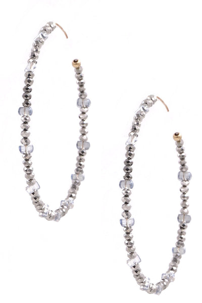 Faceted Bead Ring Earrings