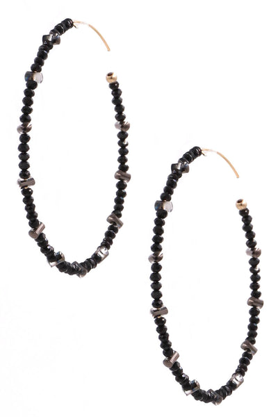 Faceted Bead Ring Earrings