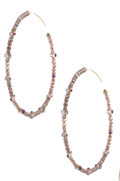 Faceted Bead Ring Earrings
