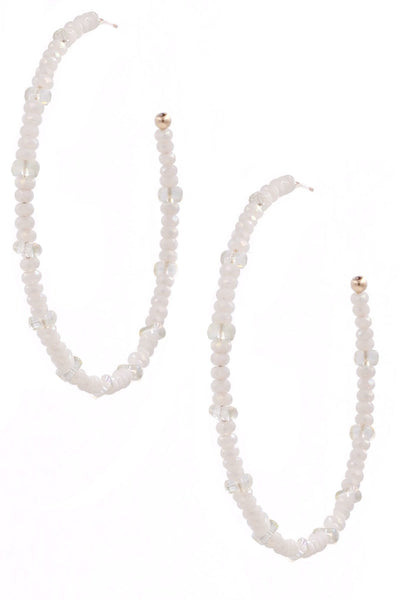 Faceted Bead Ring Earrings