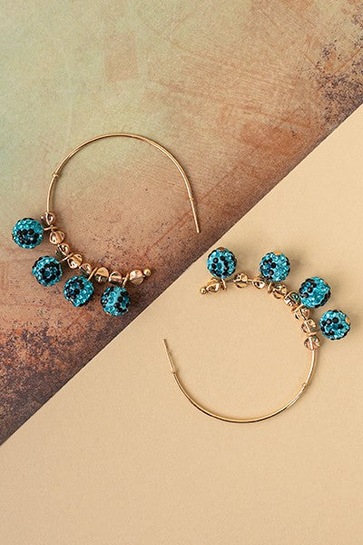 Turquoise Bead Hoops