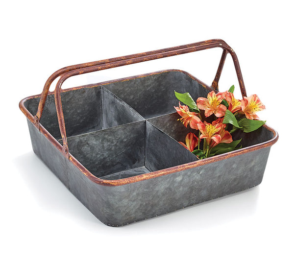 METAL SECTION TRAY WITH HANDLE