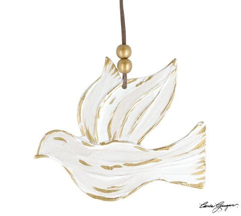 Raised Painted Dove Ornament