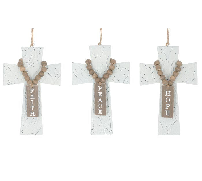 Embossed Tin Cross Ornament