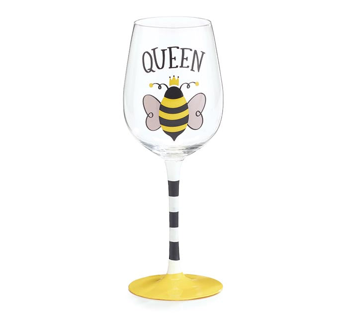WINE GLASS QUEEN BEE