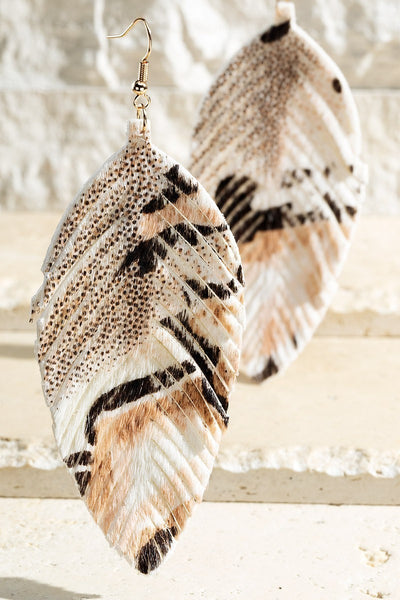 Leather Leaf Earrings