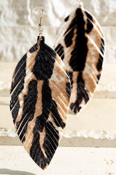 Leather Leaf Earrings