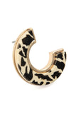 LEOPARD WOOD POST EARRINGS