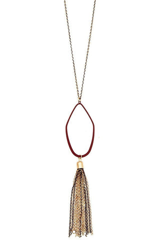 TASSEL LINK PENDANT LONG NECKLACE