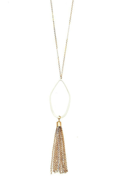 TASSEL LINK PENDANT LONG NECKLACE