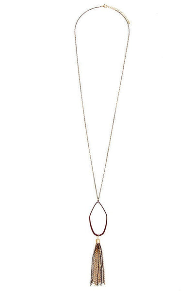 TASSEL LINK PENDANT LONG NECKLACE
