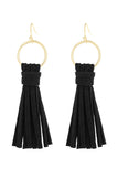 LEATHER TASSEL EARRINGS