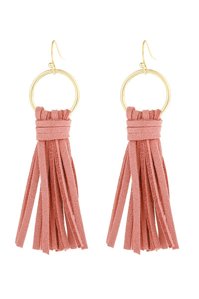 LEATHER TASSEL EARRINGS