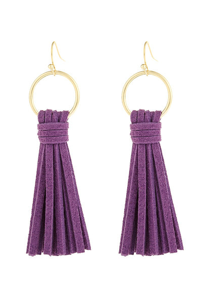 LEATHER TASSEL EARRINGS