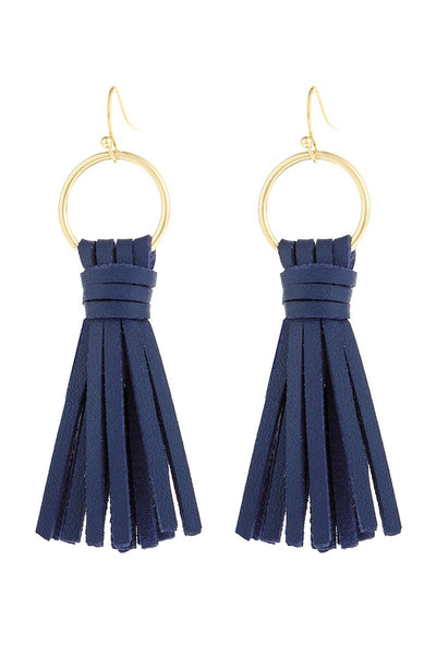 LEATHER TASSEL EARRINGS