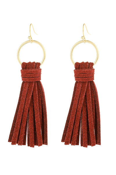 LEATHER TASSEL EARRINGS