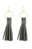 LEATHER TASSEL EARRINGS