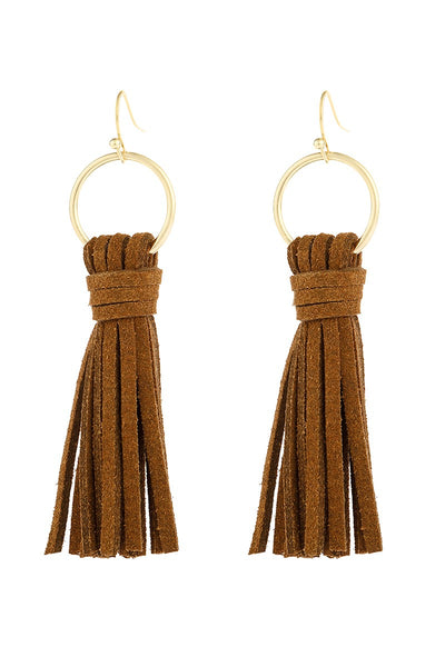 LEATHER TASSEL EARRINGS