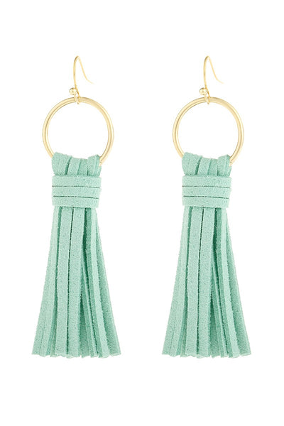 LEATHER TASSEL EARRINGS