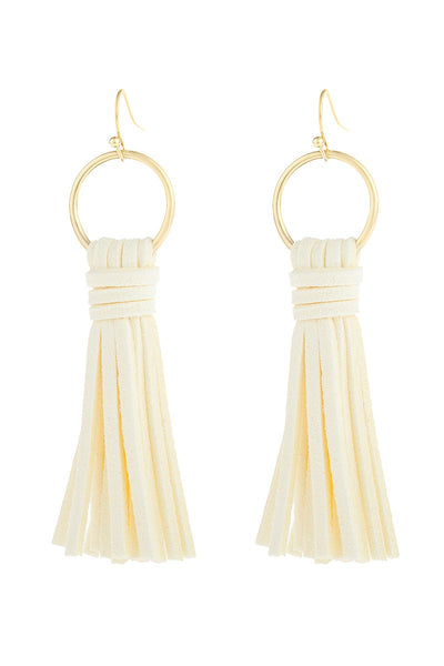 LEATHER TASSEL EARRINGS