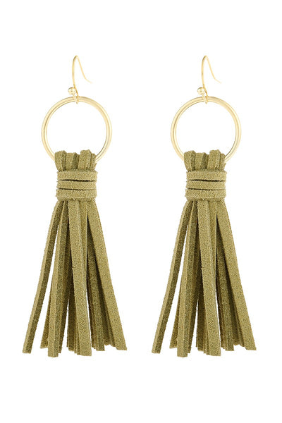 LEATHER TASSEL EARRINGS