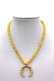 CRESCENT BEADED PENDANT NECKLACE