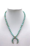 CRESCENT BEADED PENDANT NECKLACE