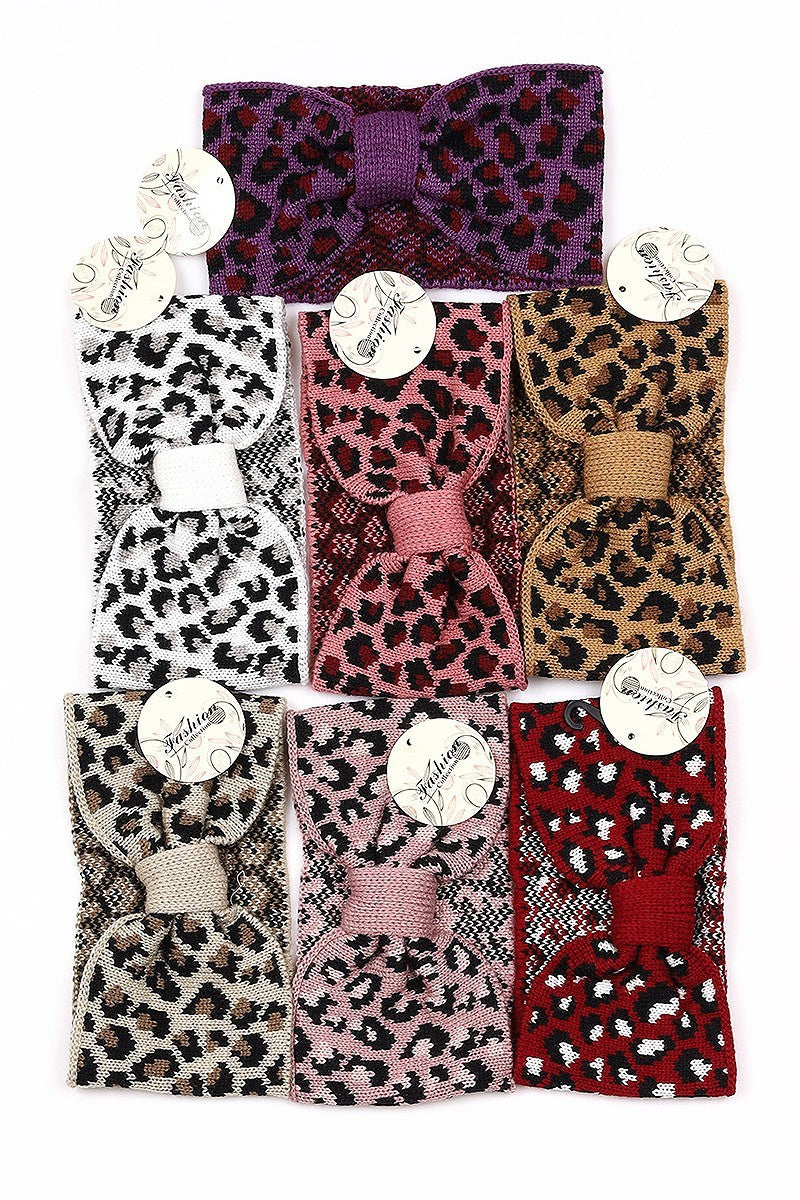 Leopard Knitted Headwrap