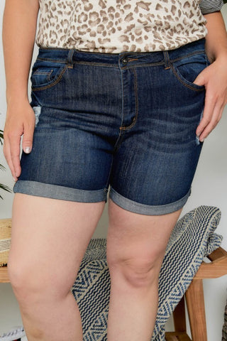 Dark Denim Curvy Shorts