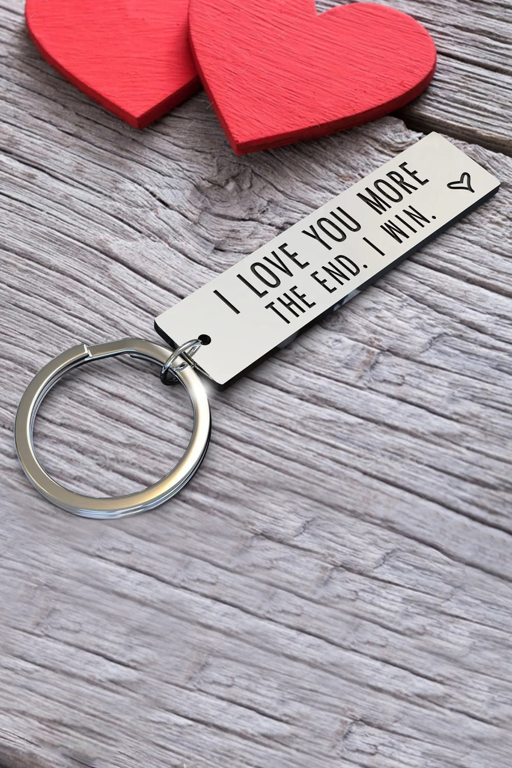 Valentine Lettering Stainless Steel Keychain