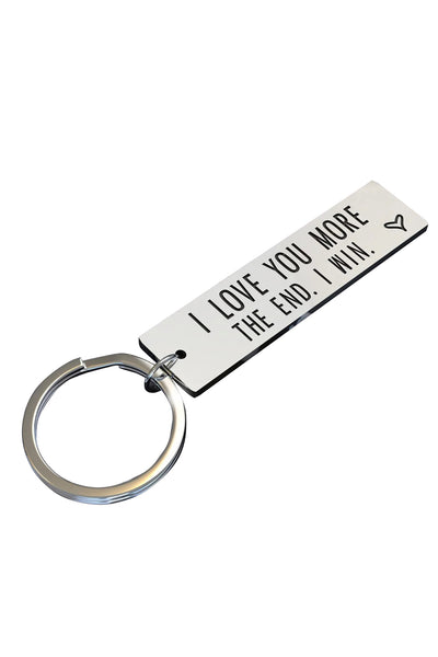 Valentine Lettering Stainless Steel Keychain