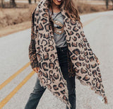 Fringed Edge Leopard Scarf