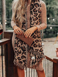 Fringed Edge Leopard Scarf