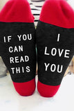 Color Block Letter Print Crew Socks