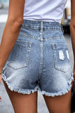 Ember Silver Sequin Pocket Denim Shorts