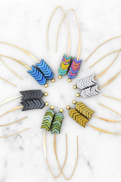 Chevron Stone Earrings