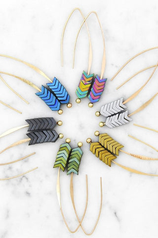 Chevron Stone Earrings